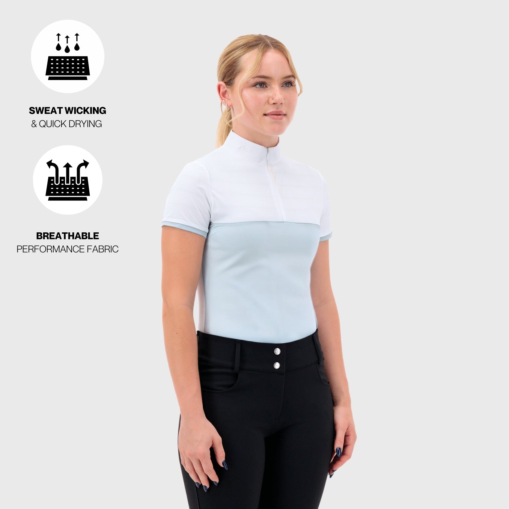 Ultra Breathable Short Sleeve Show Shirt – UPF 50+ Riding Shirt