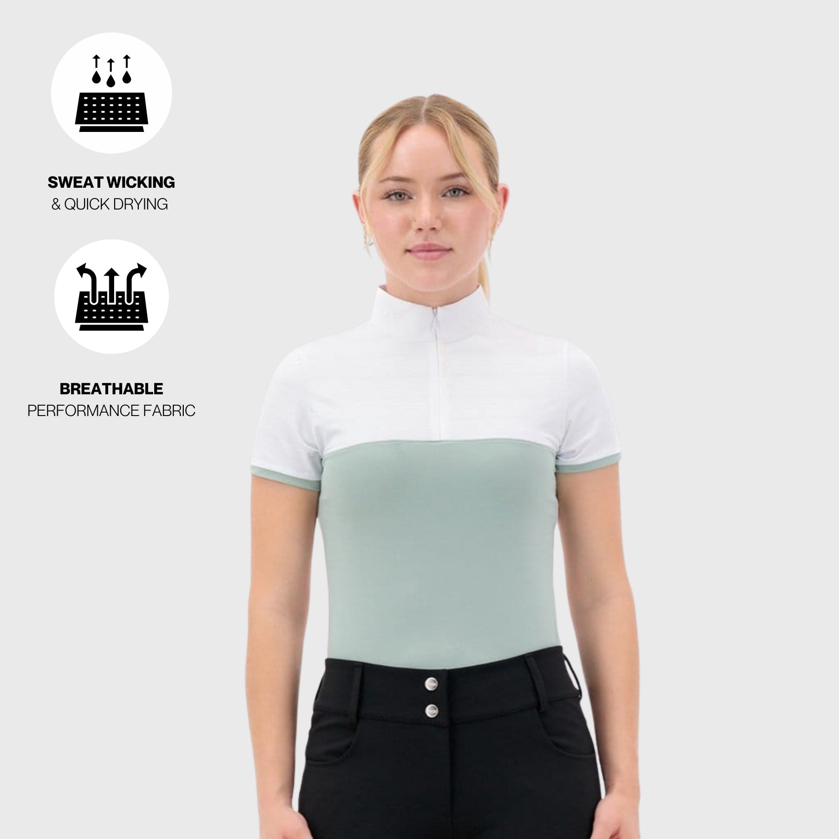 Ultra Breathable Short Sleeve Show Shirt – UPF 50+ Riding Shirt