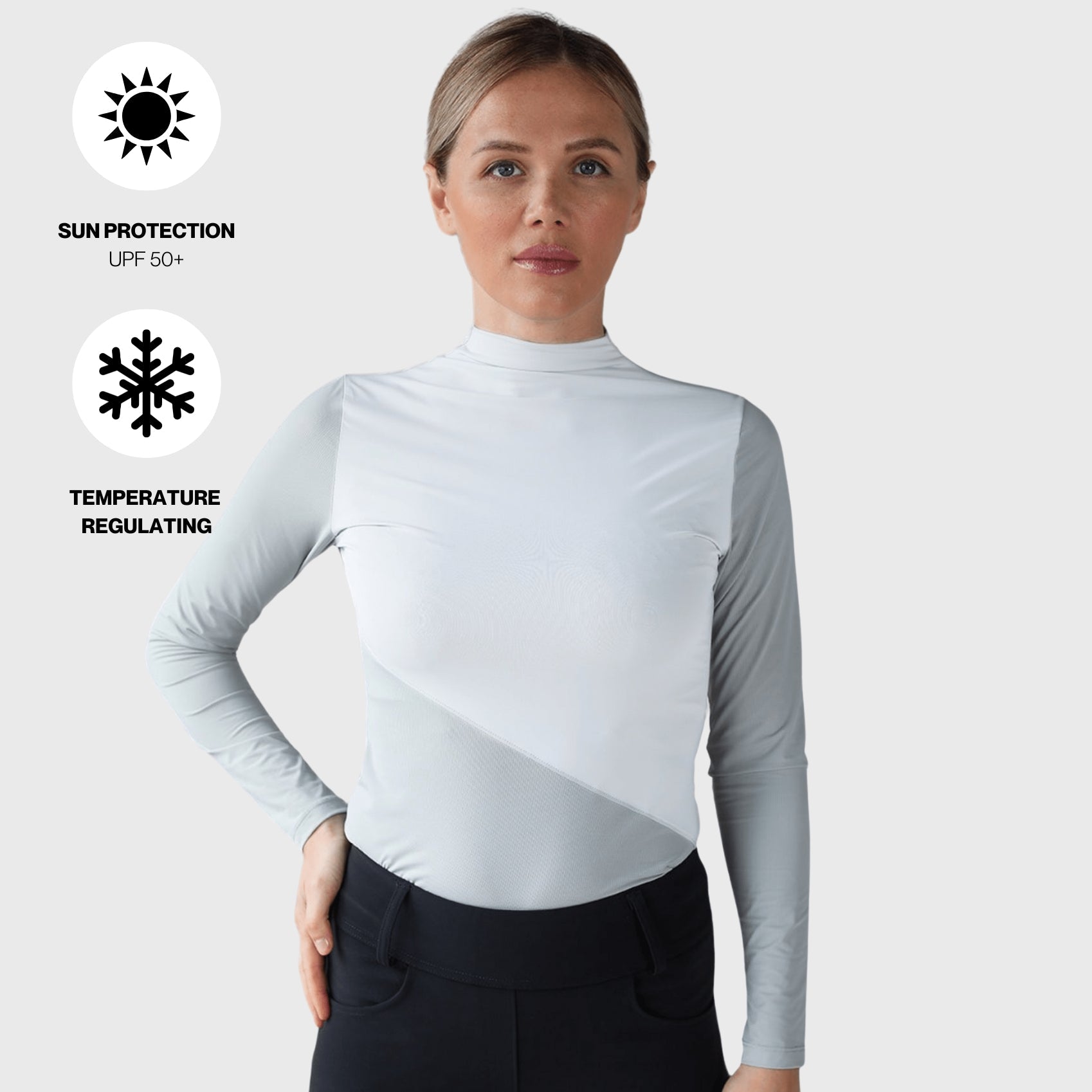 Ultra Breathable Mock Neck Long Sleeve Shirt – UPF 50+