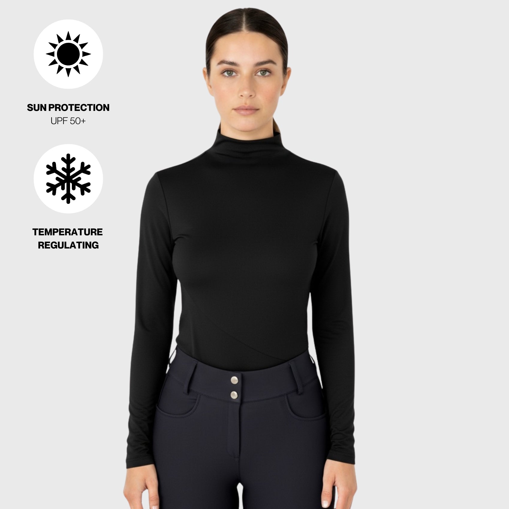 Ultra Breathable Mock Neck Long Sleeve Shirt – UPF 50+
