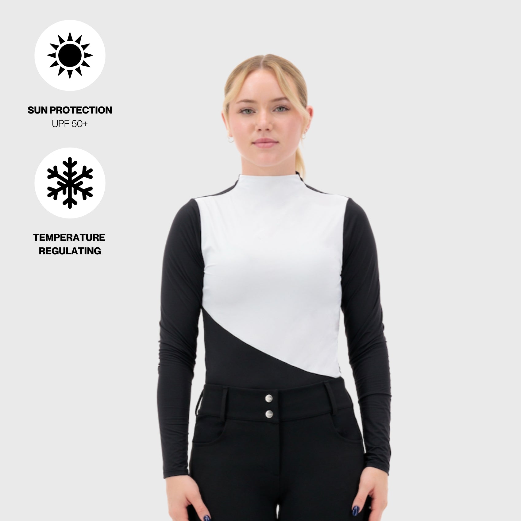 Ultra Breathable Mock Neck Long Sleeve Shirt – UPF 50+