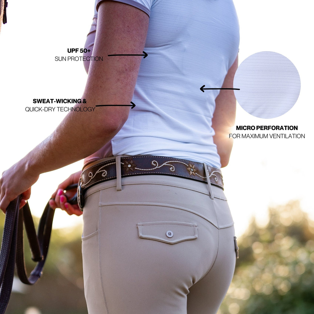 Ultra Breathable Short Sleeve Show Shirt – UPF 50+ Riding Shirt