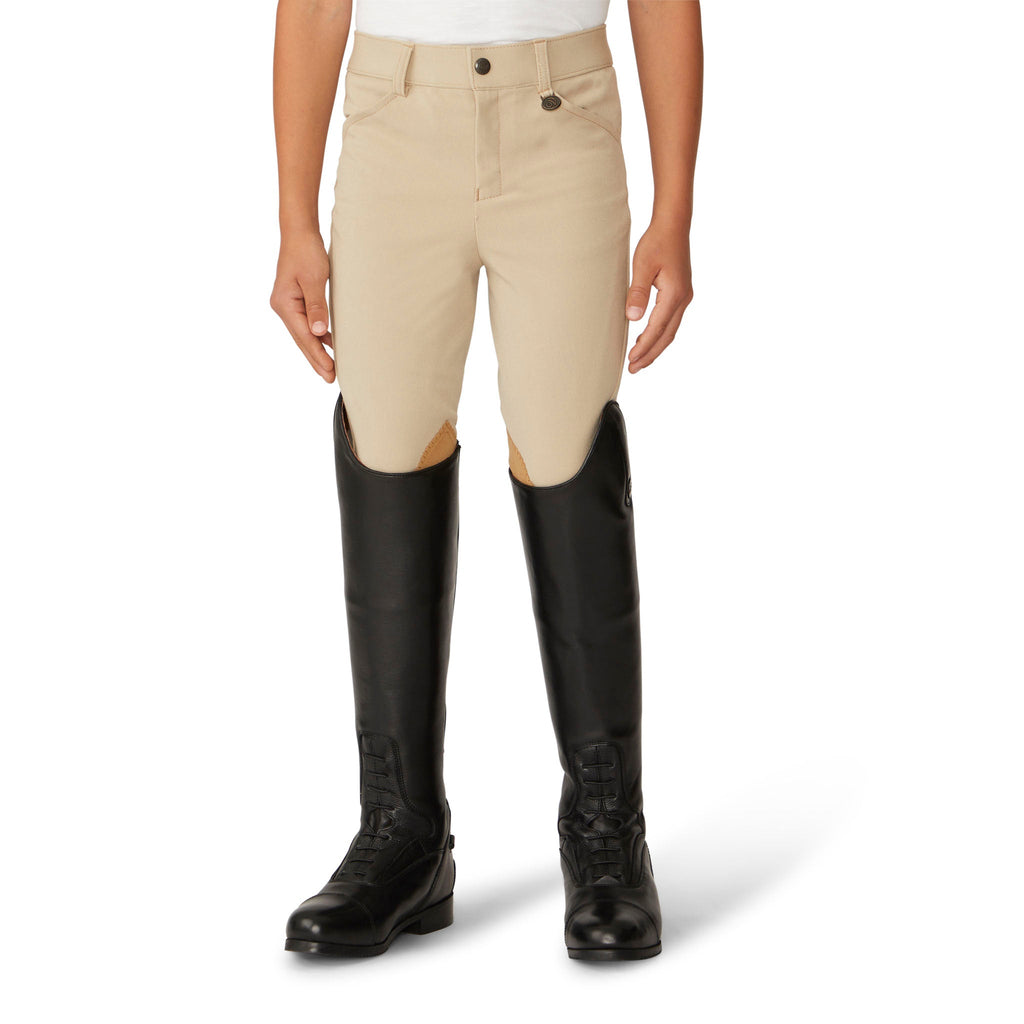 Boys' EuroWeave DX Suede Knee Patch Breech - Classic Show Tan