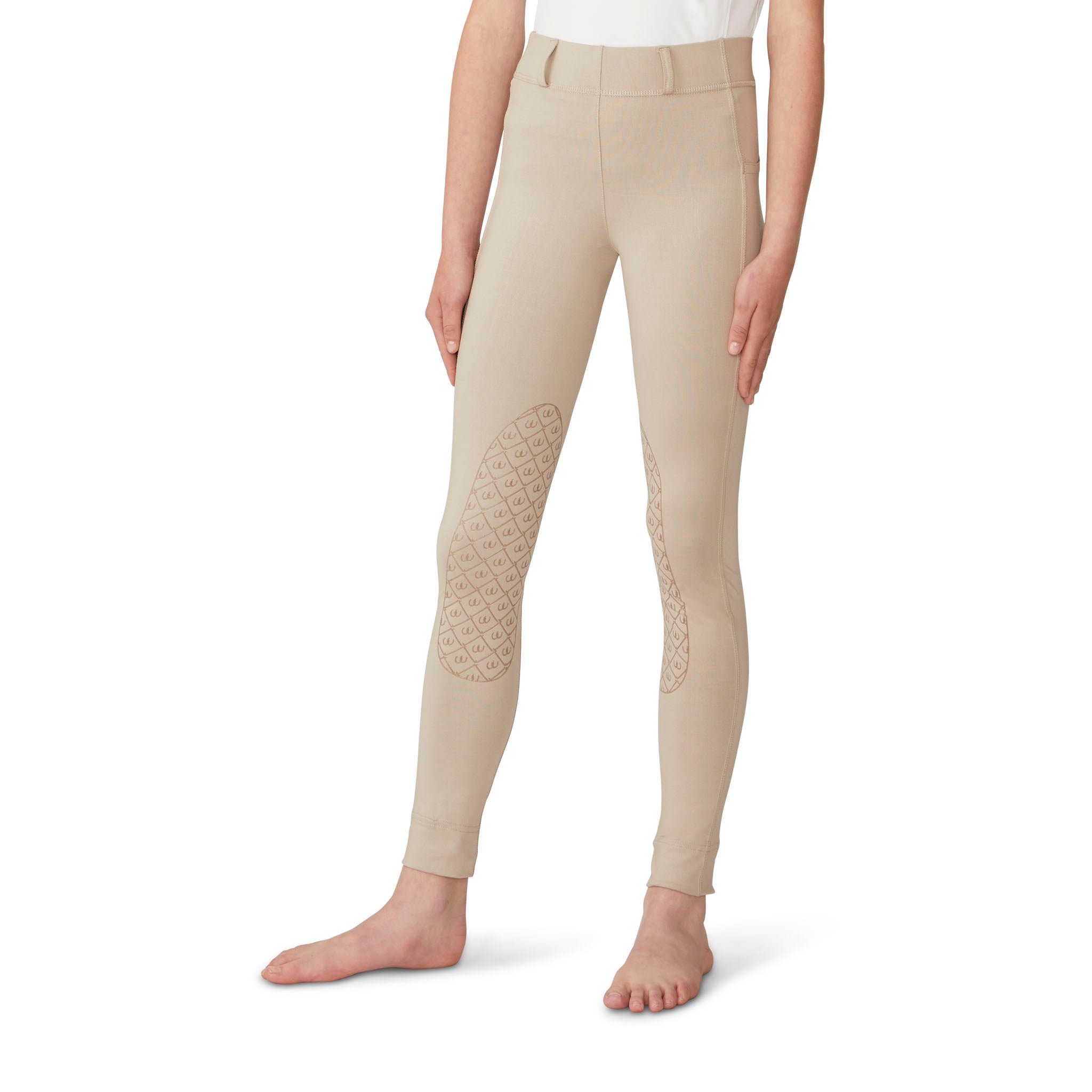 Kids' AeroWick Pull on Silicone Knee Patch Jod - Neutral Beige