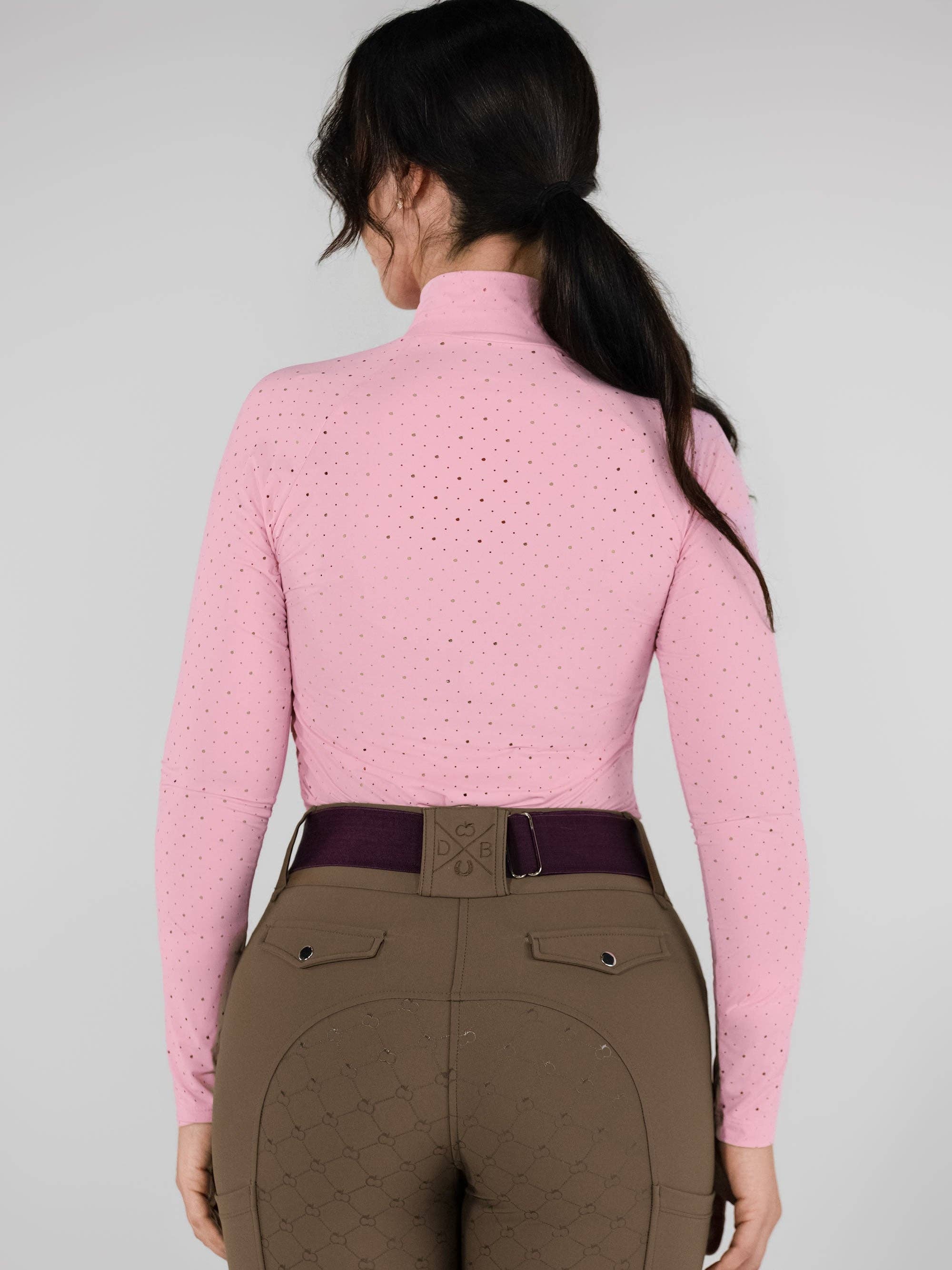 Dapplebay Aircut Mock Neck LS Top-Ballet Pink