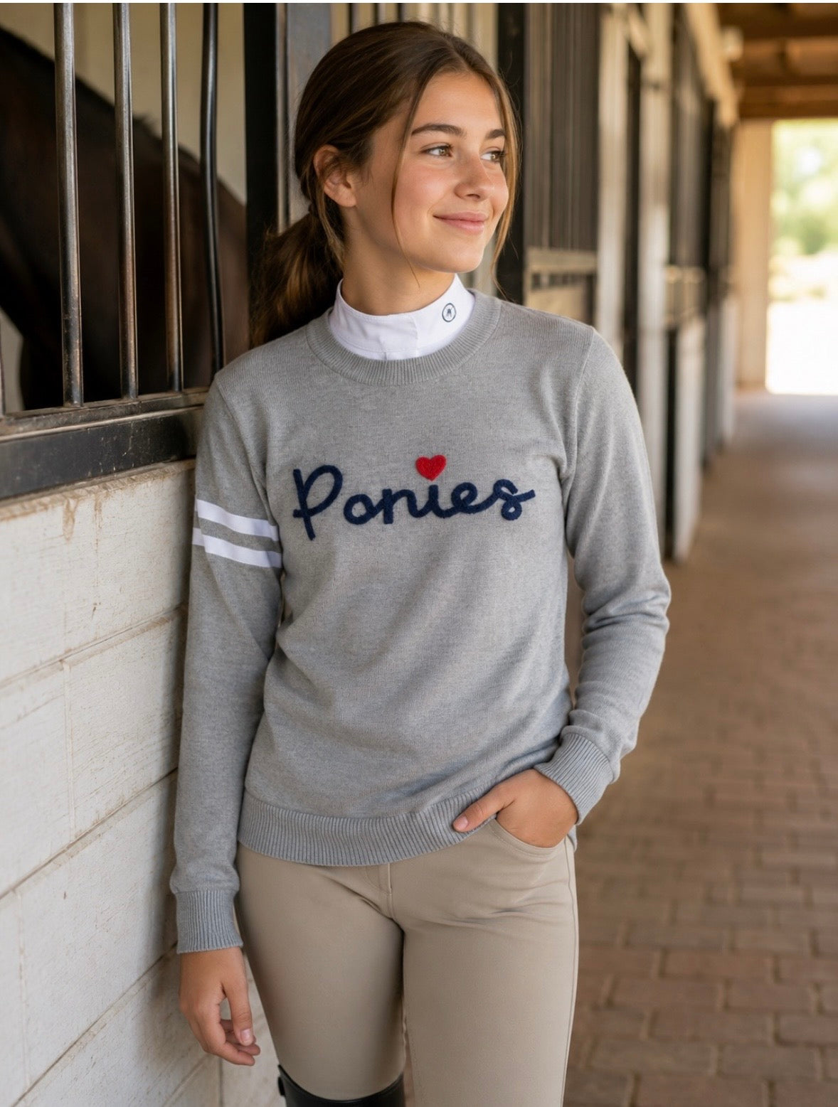 Sweater- Ponies Gray