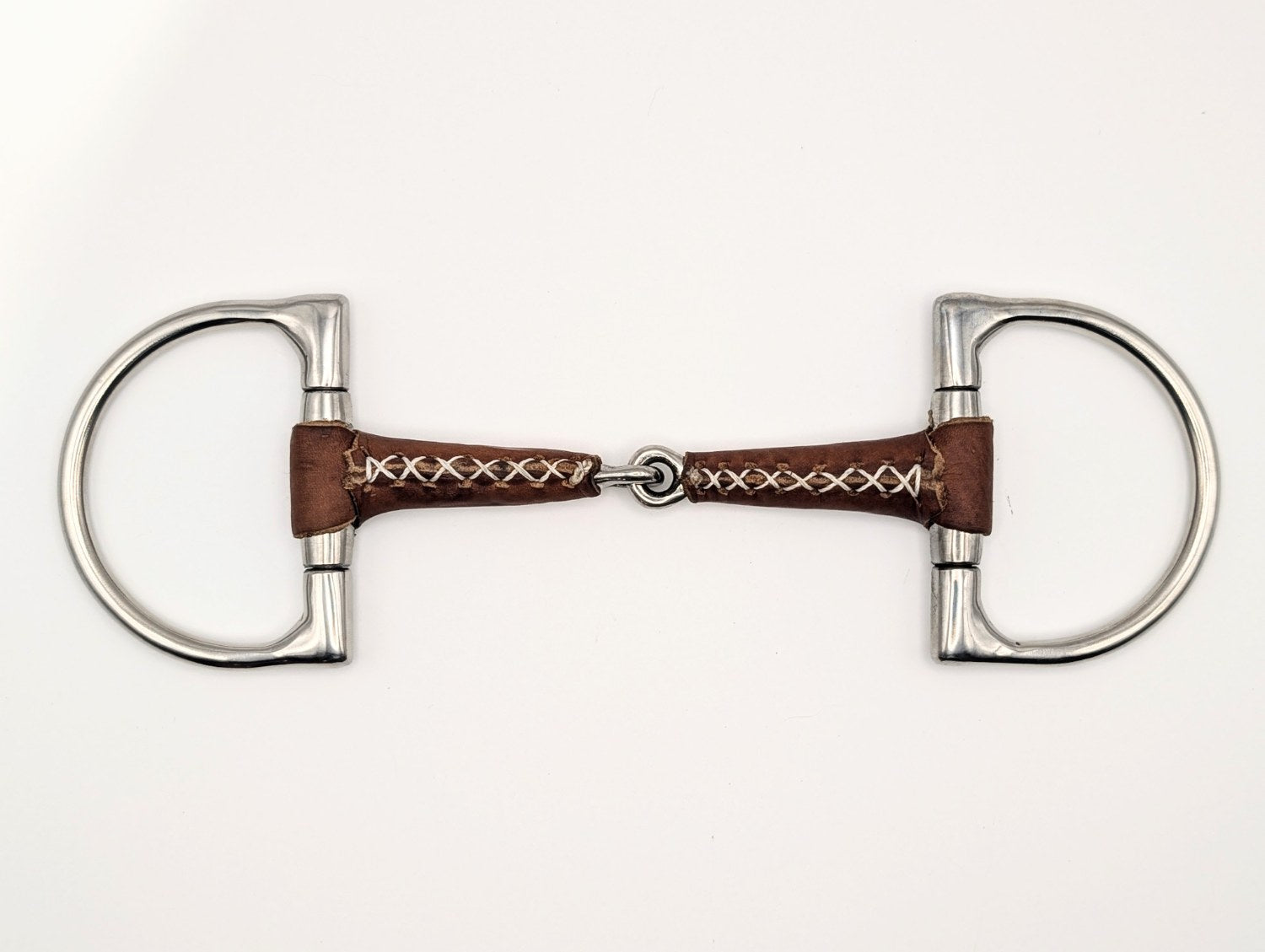 D Ring Leather Covered Single Joint Snaffle