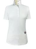 Danny & Ron's Happy Dogs Ladies Talent Yarn Straight Collar Short Sleeve Show Shirt