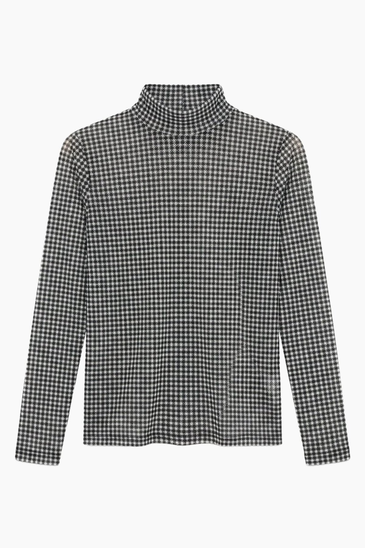 Farrah Gingham Turtleneck Training Top