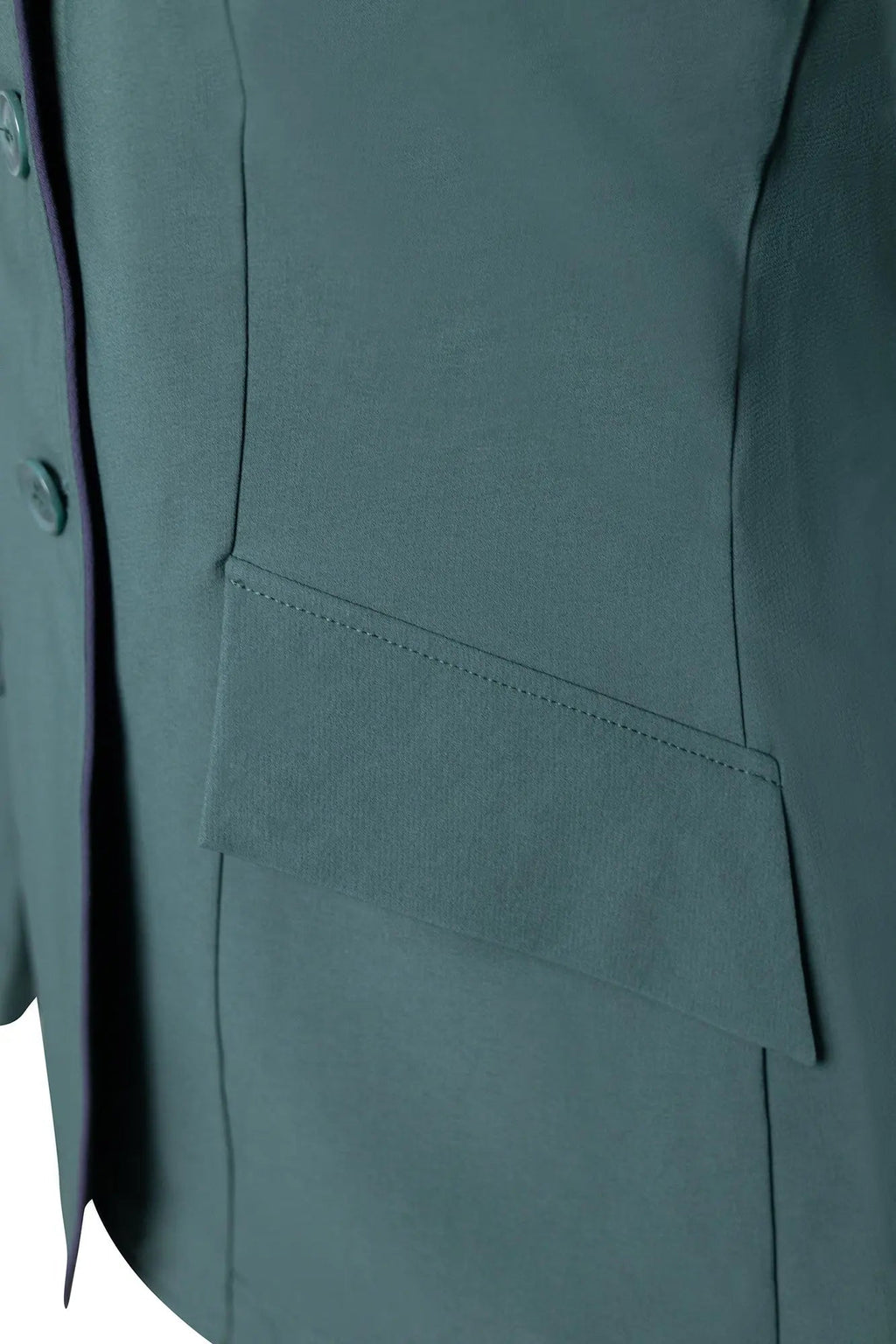 Grand Prix Ladies EQJ Classic 3 Button Show Jacket, New Green with Navy Piping