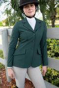 Grand Prix Ladies EQJ Classic 3 Button Show Jacket, New Green with Navy Piping
