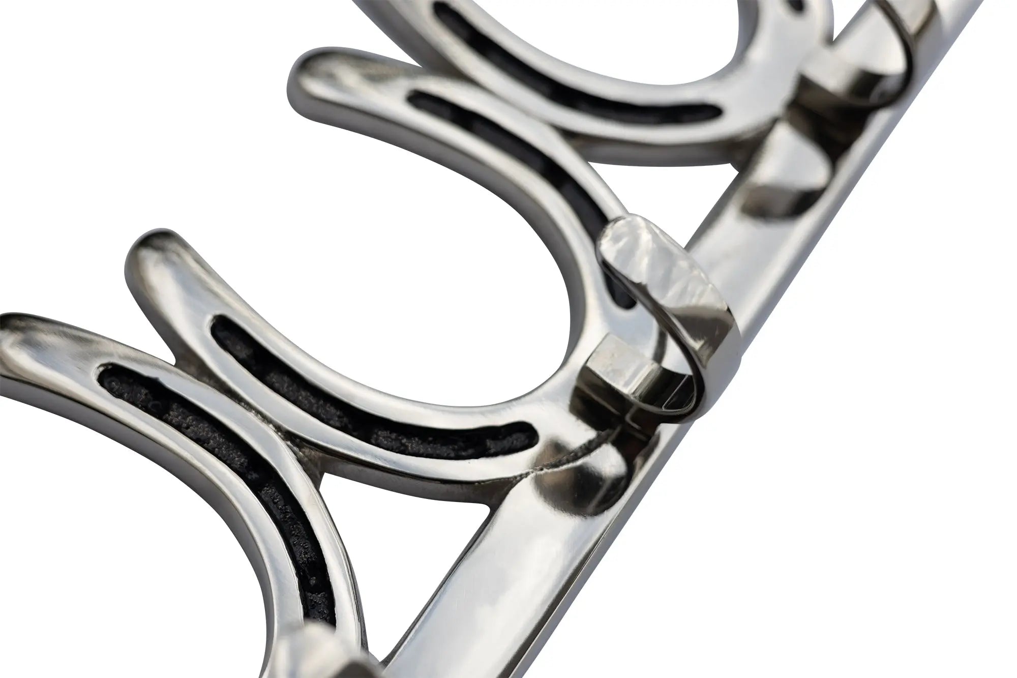 Huntley Equestrian Silver Horseshoe Wall Hook Rack-3 Hook Equestrian Home and Barn Decor