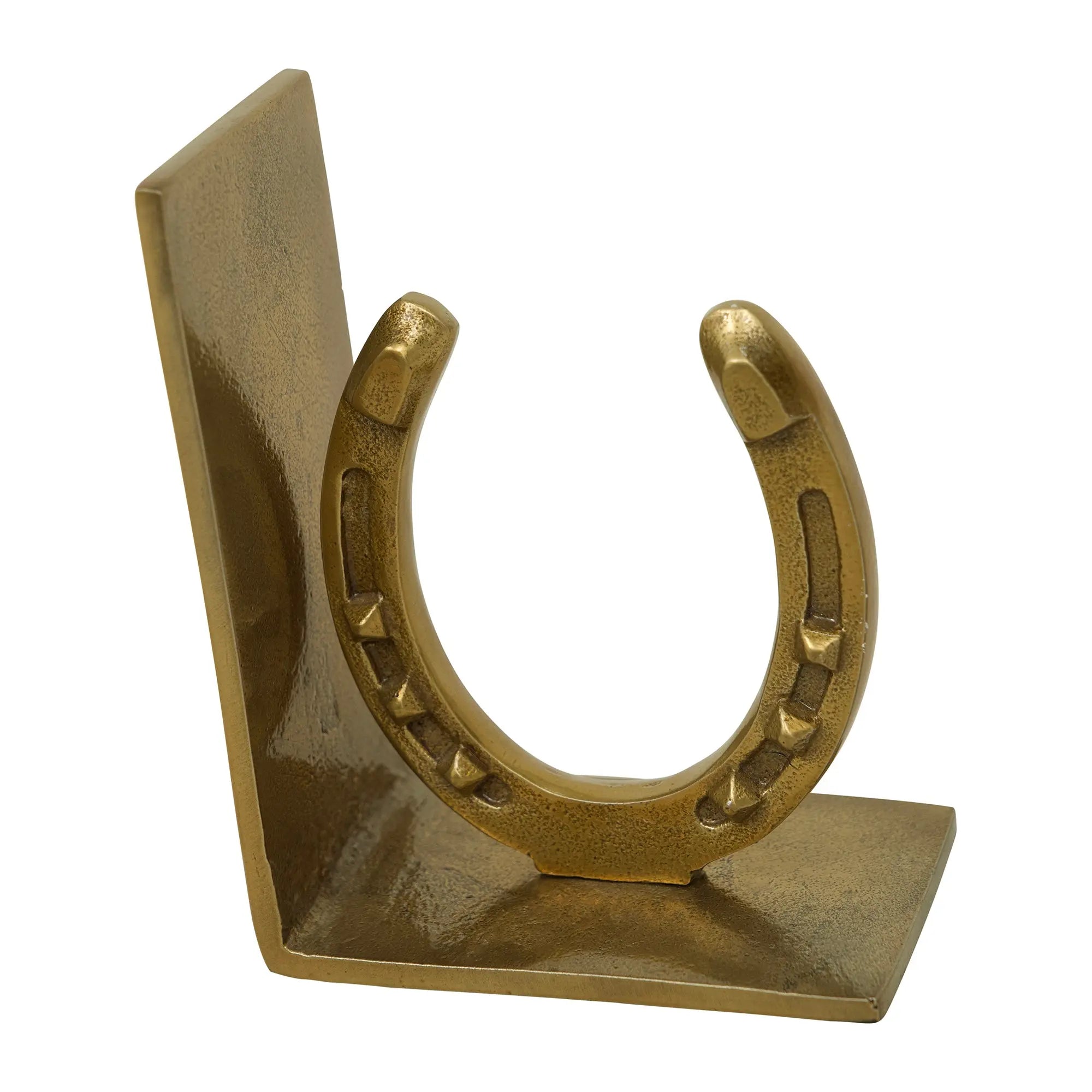 Huntley Horse shoe Bookends, Pair, Brass Antique Finish