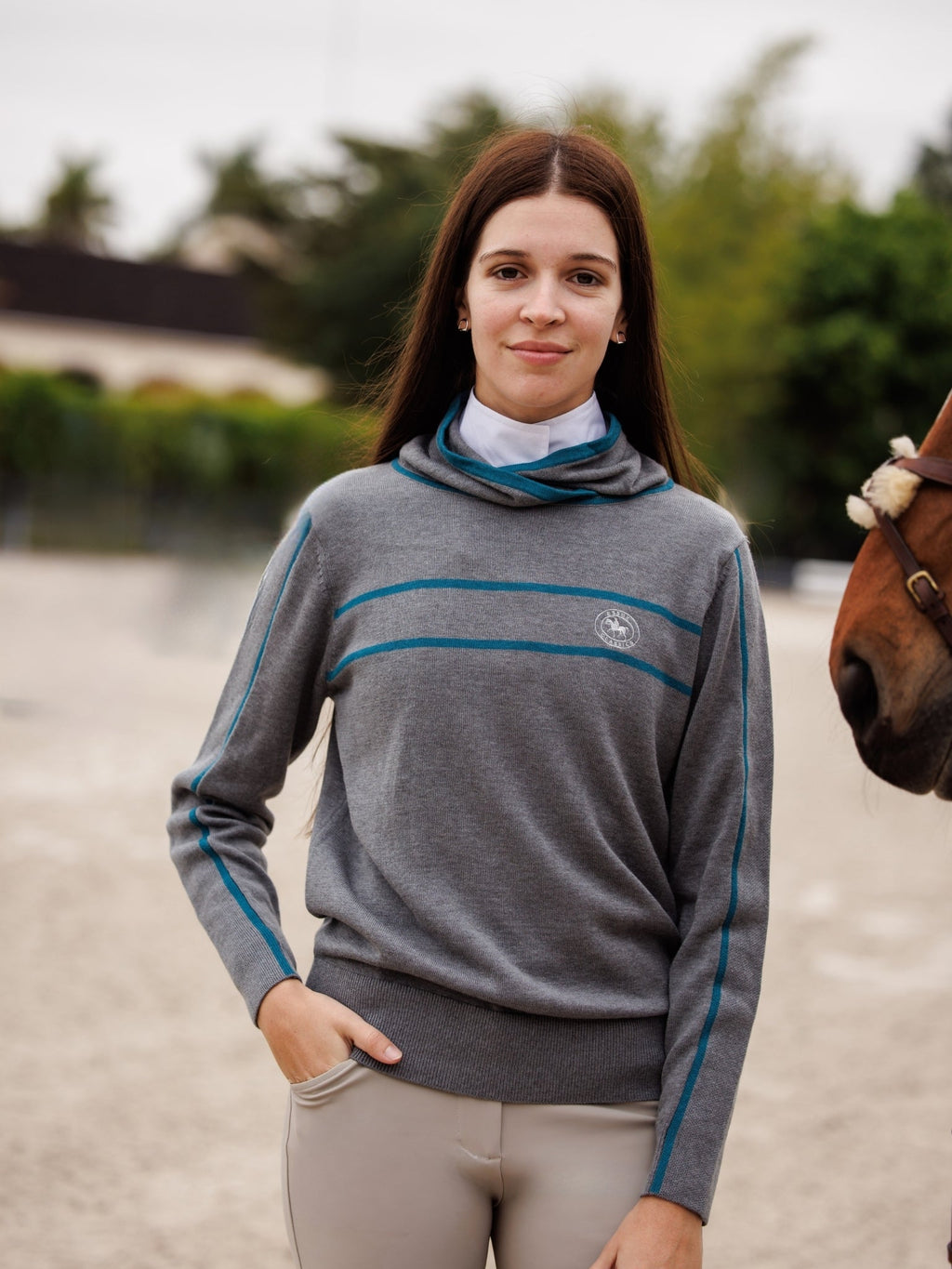 Hampton Sweater - Grey & Teal