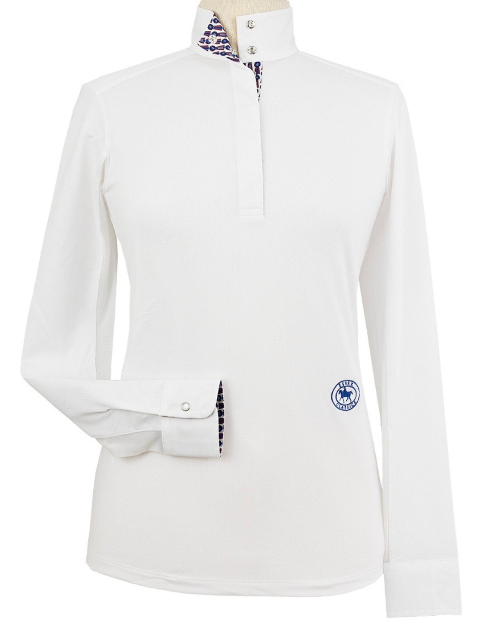 Tricolor Girls Talent Yarn Straight Collar Long Sleeve Show Shirt