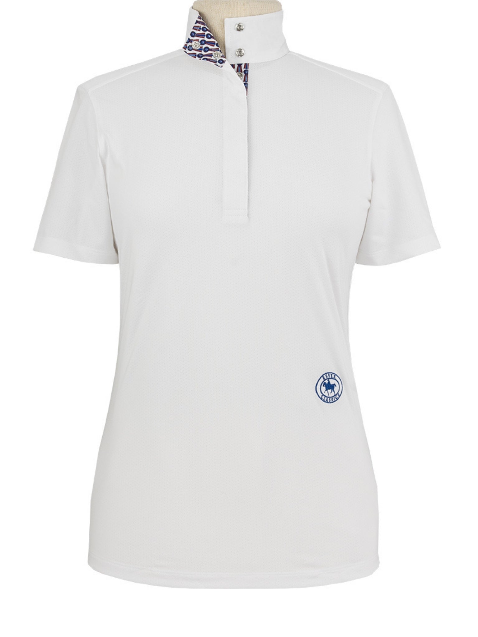 Tricolor Girls Talent Yarn Straight Collar Short Sleeve Show Shirt