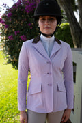 Grand Prix Ladies EQJ 3 Button Show Coat, Lilac with Chocolate Collar