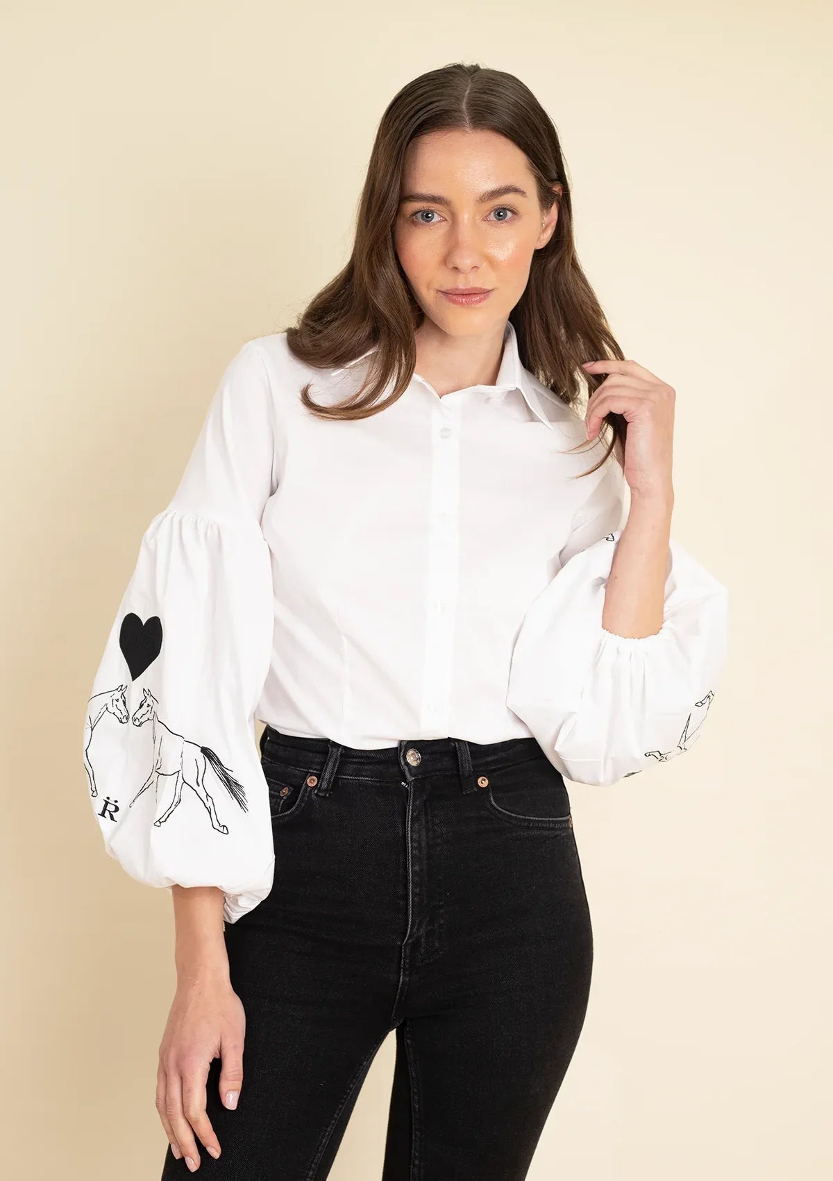 Nellie Button-Down Shirt - Love Embroidery