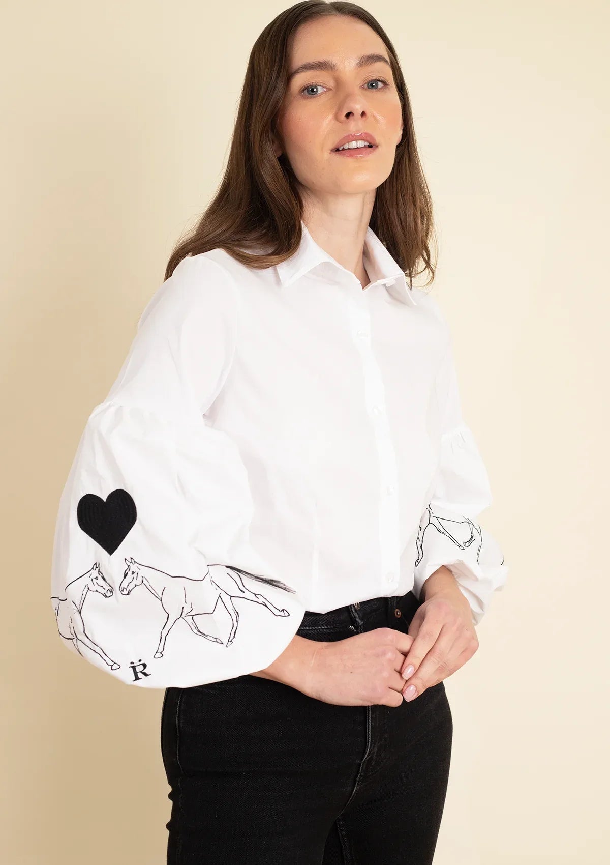 Nellie Button-Down Shirt - Love Embroidery
