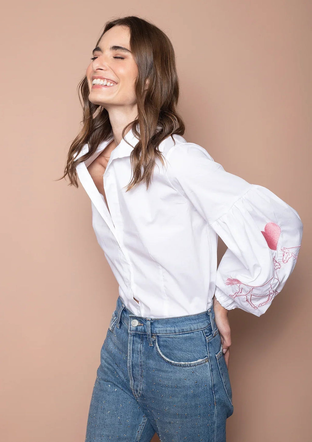 Nellie Button-Down Shirt - Love Embroidery
