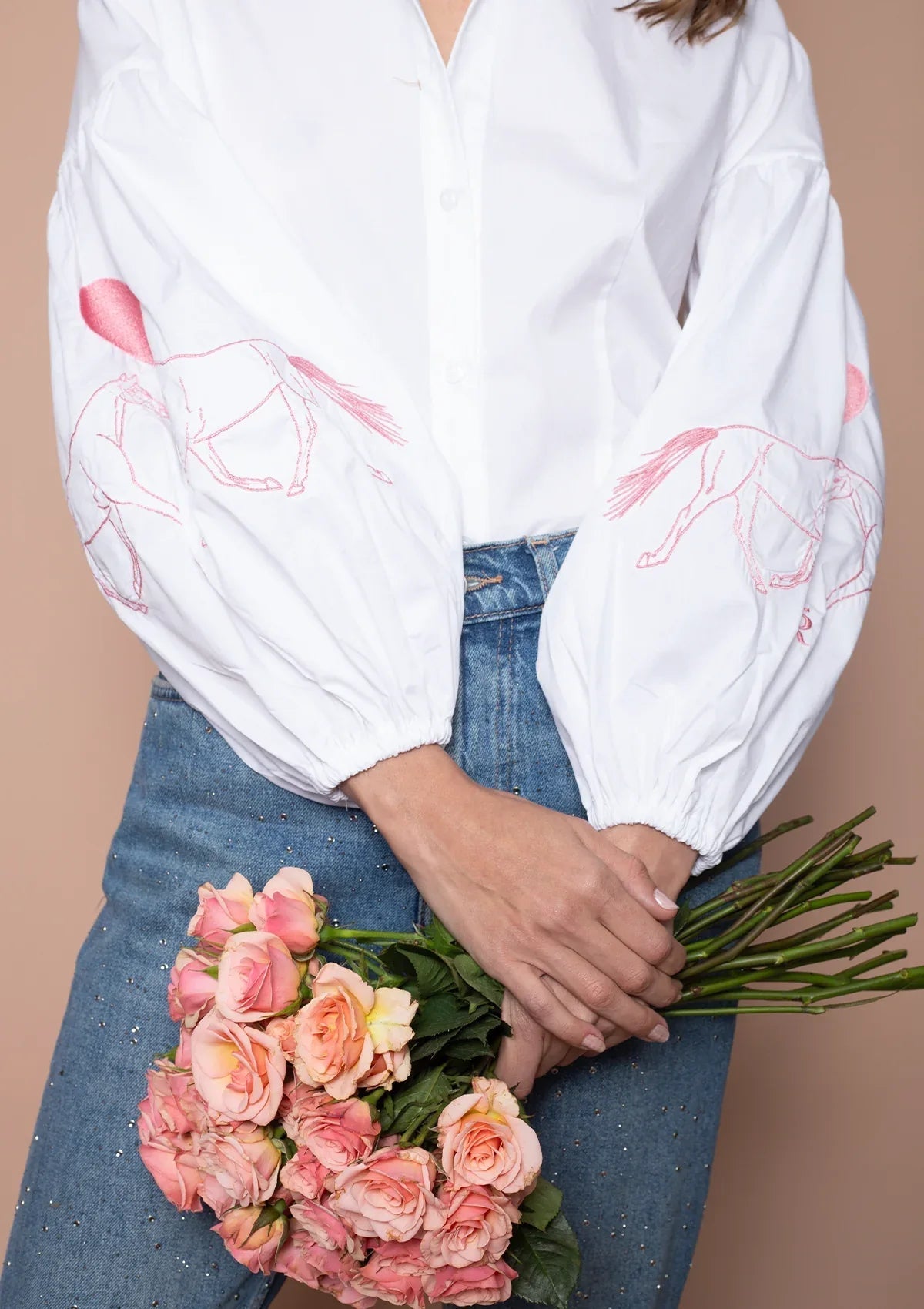 Nellie Button-Down Shirt - Love Embroidery