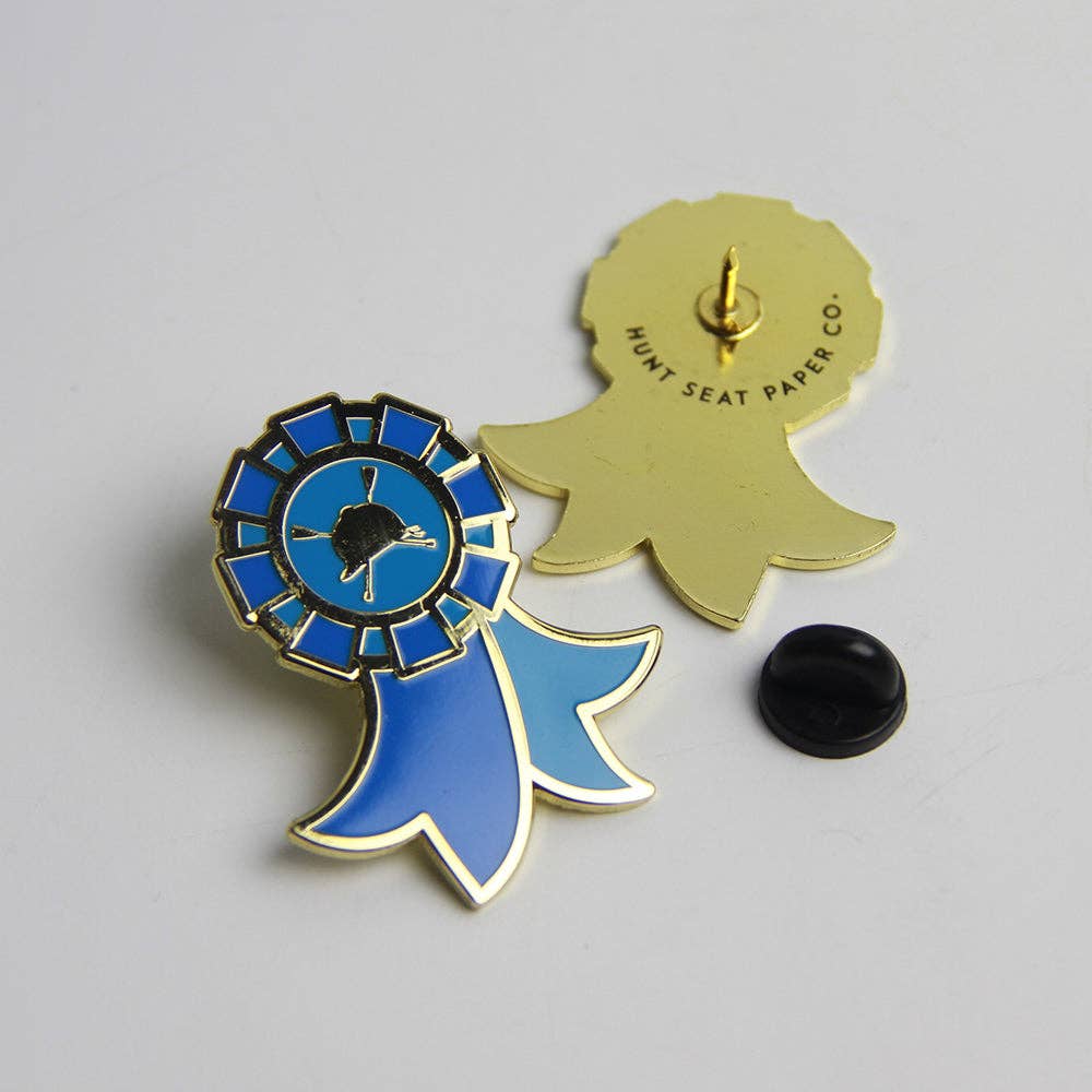 Winner Pony Pin - Equestrian Blue Ribbon Lapel Pin for Gift