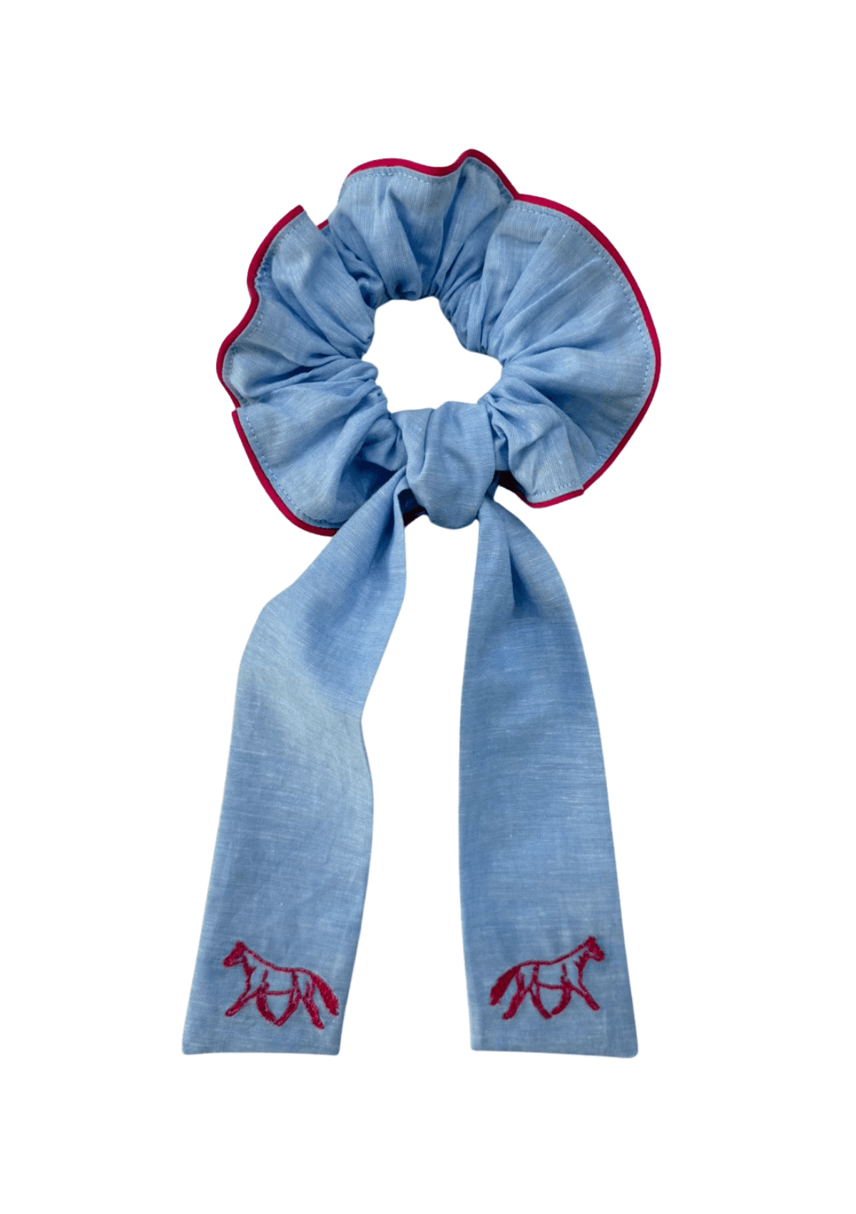 Embroidered Scarf Hair Scrunchie
