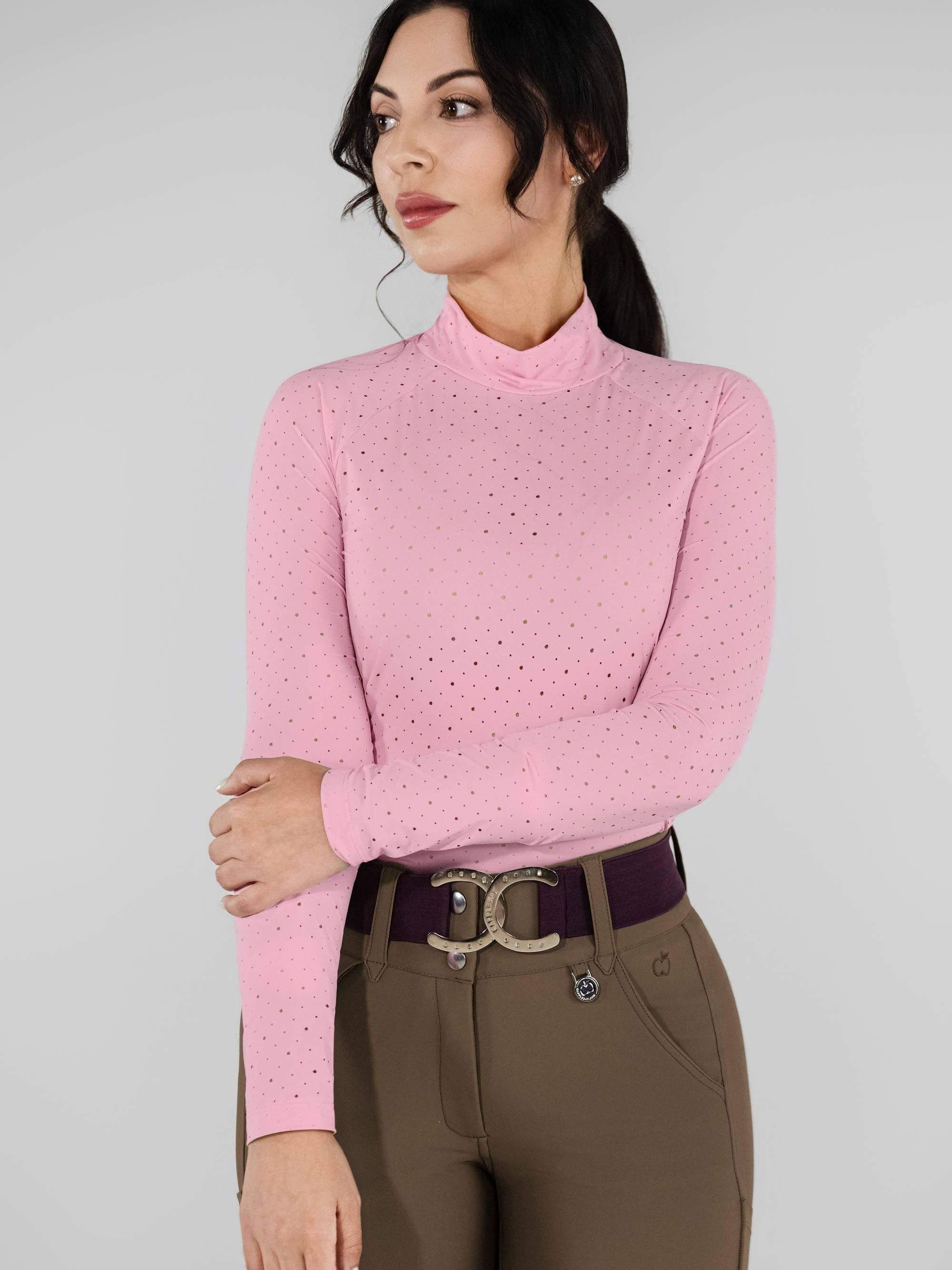 Dapplebay Aircut Mock Neck LS Top-Ballet Pink