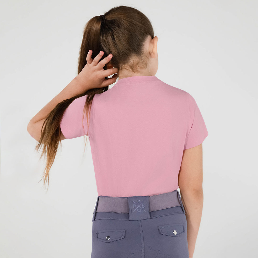 Dapplebay Kids Horse Girl Tee-Ballet Pink