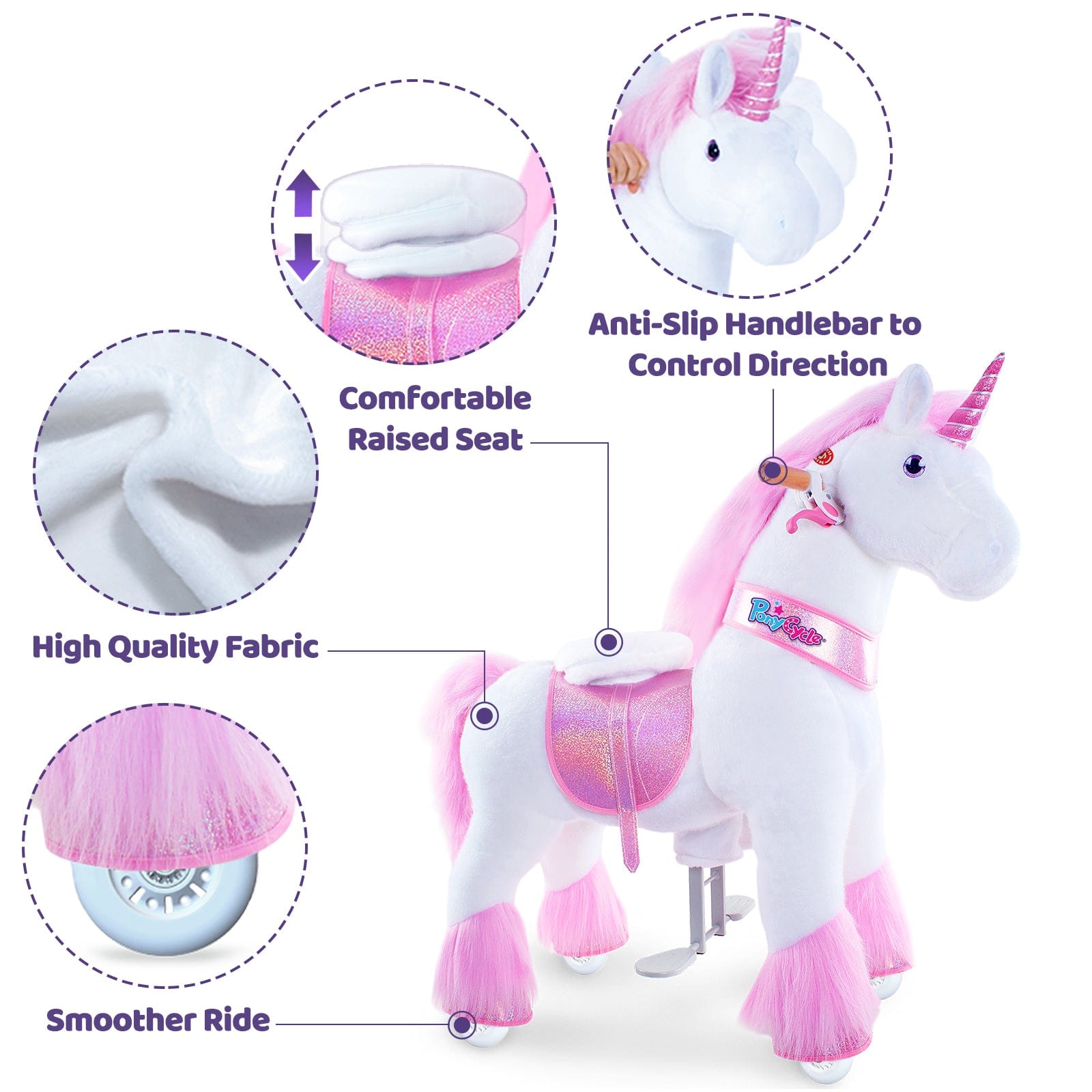 Model U® Unicorn Ride-On Toy Age 4–7 – Pink