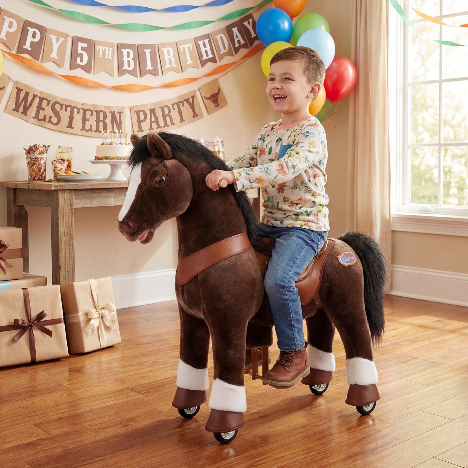 Model Y® Horse Ride-On Toy Age 4–7 – Chocolate Brown