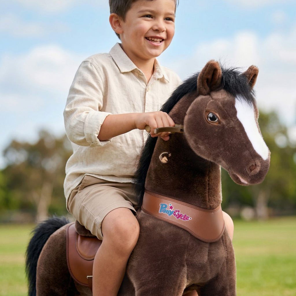 Model Y® Horse Ride-On Toy Age 4–7 – Chocolate Brown