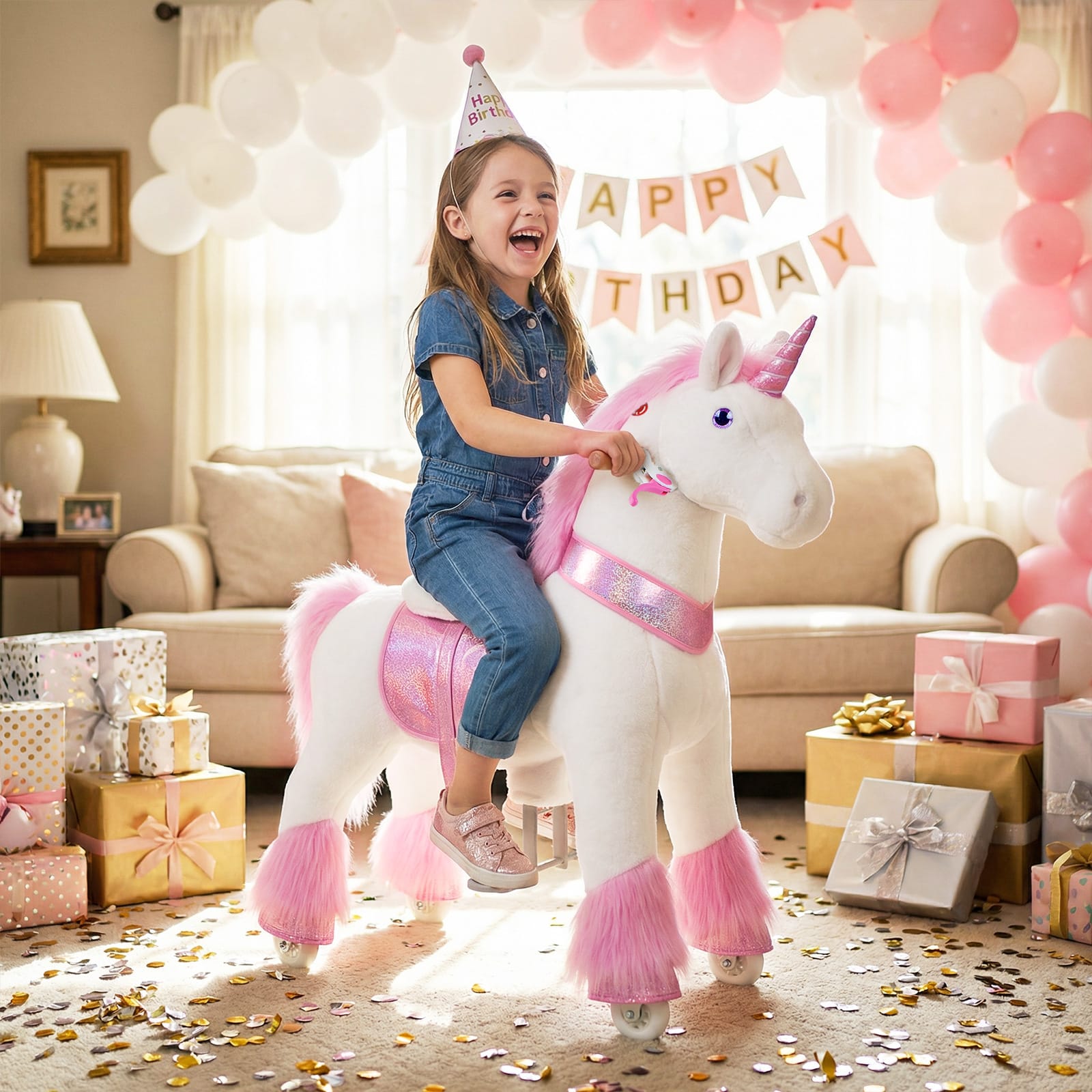 Model U® Unicorn Ride-On Toy Age 4–7 – Pink