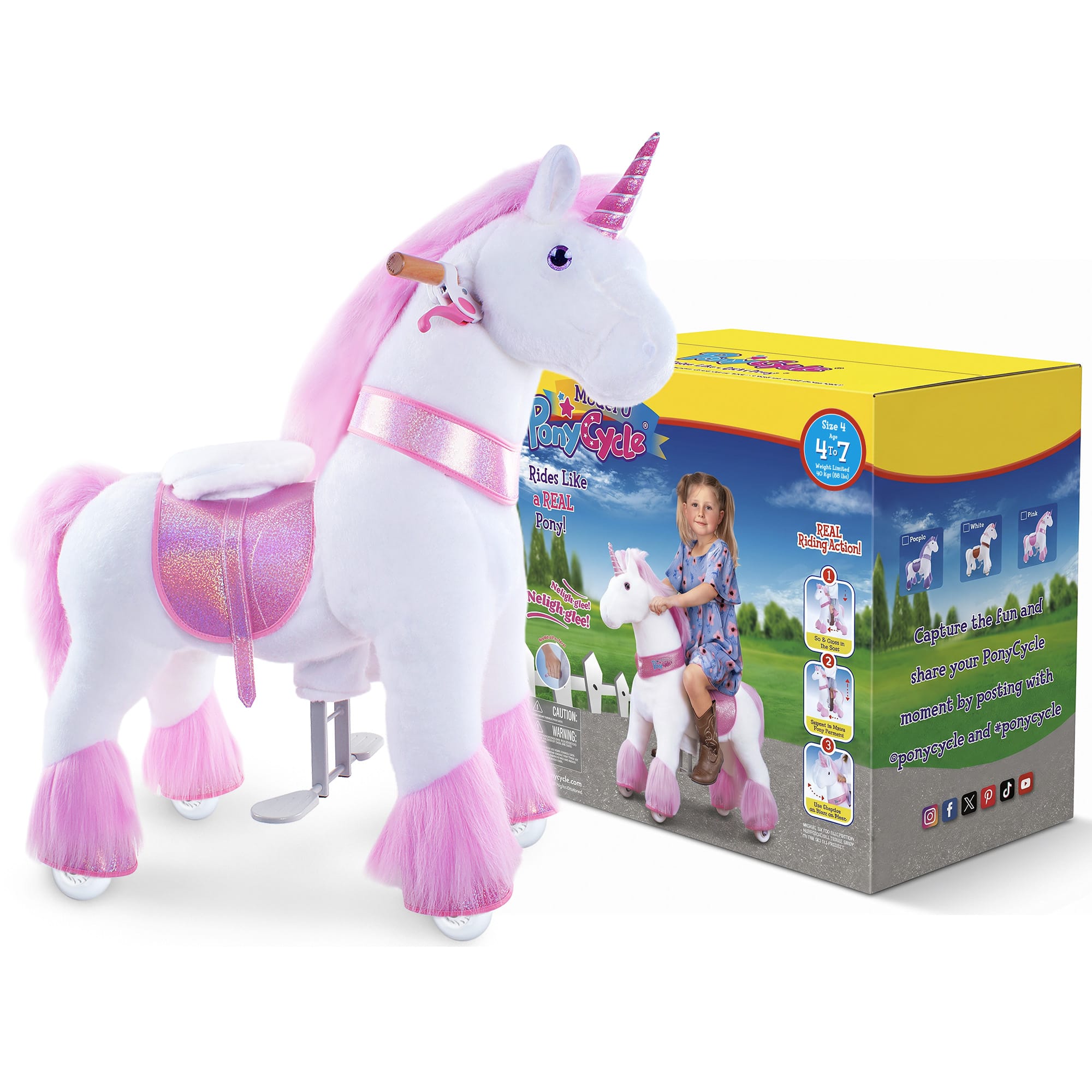 Model U® Unicorn Ride-On Toy Age 4–7 – Pink