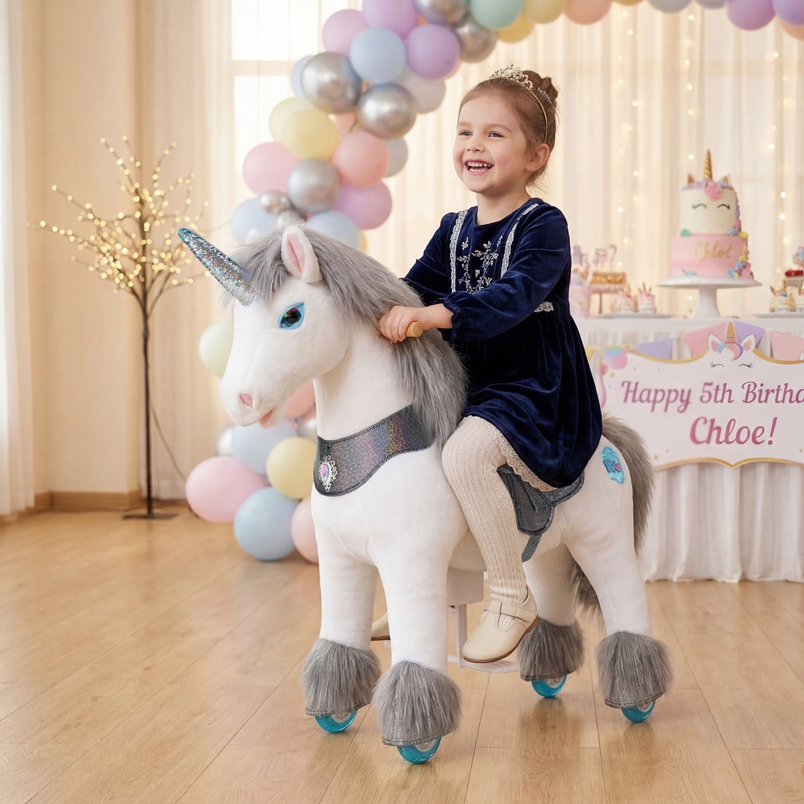 Model Y® Unicorn Ride-On Toy Age 4–7 – Grey